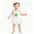 thumbnail image 4 of JUMEYU Baby Girl Romper Newborn Baby Girl Romper Sleeve Baby Dress Romper Infant Girl Summer Clothes with Headband 0 3 6 9 12 18 24 Months (White,12-18 Months), 4 of 5