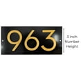 thumbnail image 3 of Floating Modern 3" Number Horizontal Address Plaque (3 characters) - Black/Gold, 3 of 5