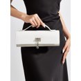 thumbnail image 3 of REMANLAND Women's PVC Snake Print Tote Clutch with Detachable Chain Strap, White, 3 of 7
