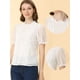 thumbnail image 2 of Allegra K Blusas Con Inserción De Encaje Para Mujer Top De Cuello Redondo Con Volantes Y Lunares Blanco XS, 2 of 6