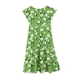 thumbnail image 4 of Zpanxa Robes d'Été pour Filles Manches Courtes Volantées Col Rond Imprimé Floral Taille Poche Robe Superposée Polyester Spandex Multicolore 8-9 Ans, 4 of 6