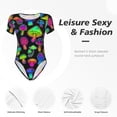 thumbnail image 4 of Balery Bright Mushrooms Body de cuello redondo de manga corta para mujer Tops de manga corta Tops básicos-X-Large, 4 of 7