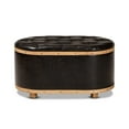 thumbnail image 4 of Baxton Studio Adana Dark Brown Faux Leather And Oak Brown Wood Storage Ottoman, 4 of 9