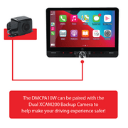 Dual Electronics 10.1 Touchscreen Car Stereo Receiver with Wireless Apple CarPlay & Android Auto – Includes Single & Double DIN Adapters, Bluetooth, USB – DMCPA10W (New)