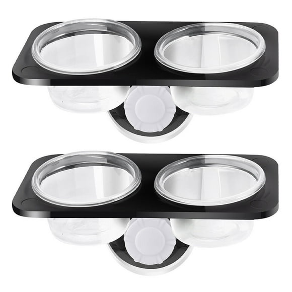 BRIGHTFUFU 2 unids Alimentadores de reptiles Lagarto Alimento Doble Contenedor Crawling PET Feeding Tool