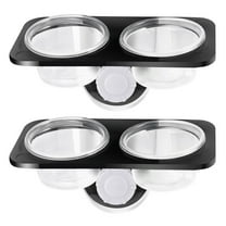 Masteelf 2 Pcs Reptile Bowl Animal Crested Gecko Food Dish Tank Decor Pet Feeder Black