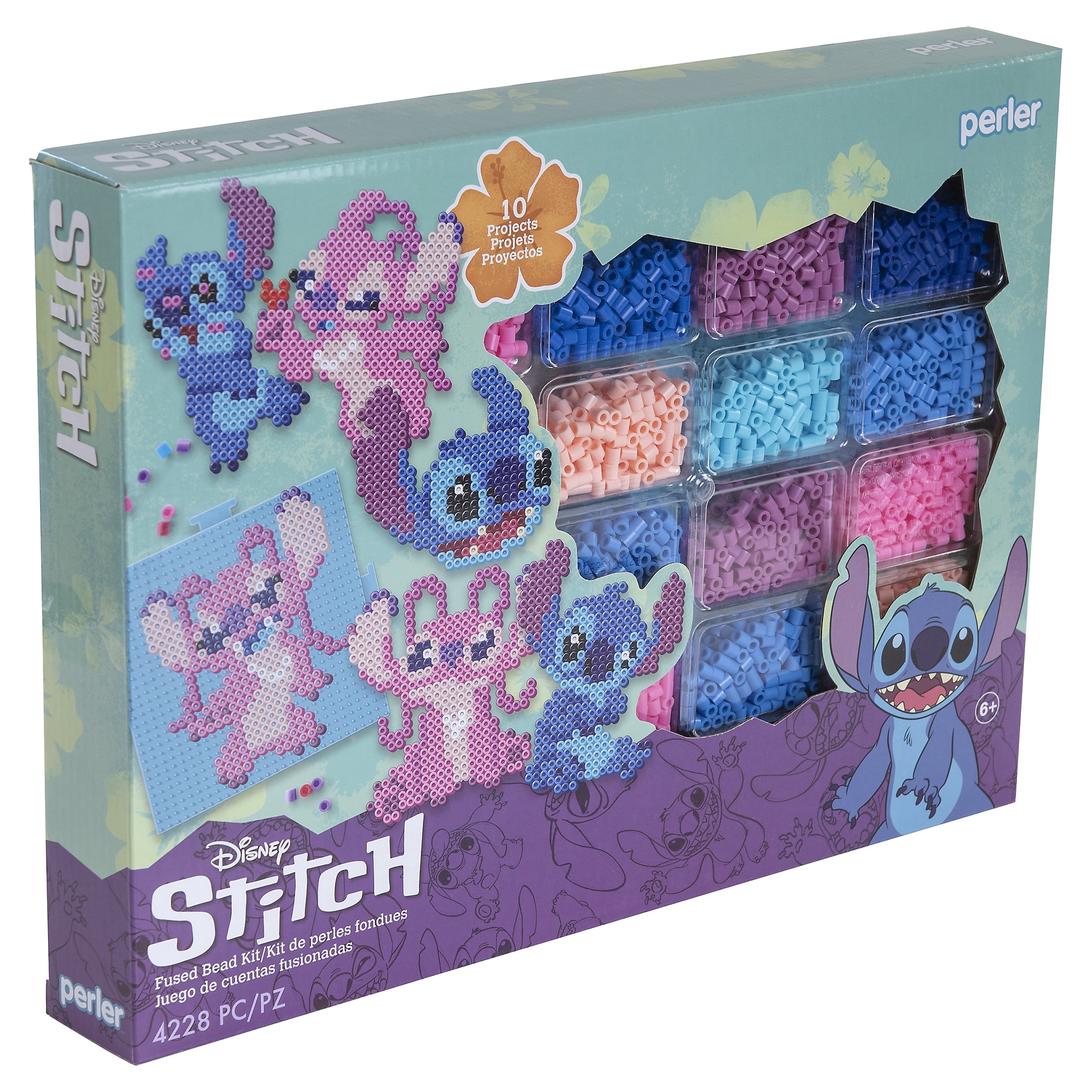Disney Stitch Fused Bead Deluxe Box Kit by Perler, 4228 pieces, multicolor, ages 6 and up