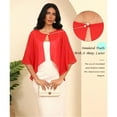 thumbnail image 5 of Sheer Wedding Shawl Pearls Accent Breathable Sun Protective Girl Shrug for Bride Bridesmaids Ceremony Reception, 5 of 7