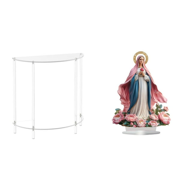 Mesa Auxiliar De Acrílico Para Espacios Pequeños Con Mesa Auxiliar De 2 Niveles Y Mesita De Noche Delgada Con Decoración Independiente Para Baño, Hogar, Sala De Estar, Fiesta, Estantería,