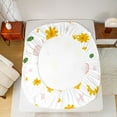 thumbnail image 5 of Manfei Kawaii Yellow Flowers 4 Pieces Queen Sheet Sets for Kids Children Girls,Love Heart Print Ultra Soft Flat Sheet,Spring Graden Queen Fitted Sheet,Lightweight Room Decor, 5 of 7