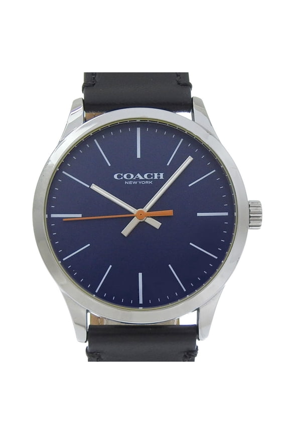 Pre-Owned Coach watch CA.118.112.1640, stainless steel, quartz, analog display, blue dial,...