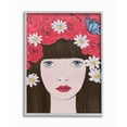 thumbnail image 3 of Stupell Industries Flower Headdress Red Woman Painting Gray Framed Art Print Wall Art, 11x14, by Sally B, 3 of 5