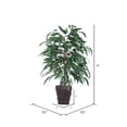 thumbnail image 3 of Vickerman 4' Artificial Mango Bush, Square Willow Basket., 3 of 4