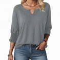 thumbnail image 2 of Godom Women's 2025 Fashion Tops 3/4 Length Sleeve Business Casual Blouses Summer Tees Shirts, 2 of 7