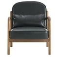 thumbnail image 5 of Inspire MidCentury Modern Faux Leather Solid Wood Accent Chair Black Walnut, 5 of 6