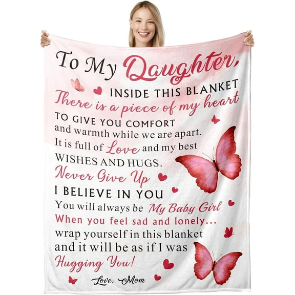 Daughter Birthday Gifts from Mom Daughter Gifts Throw Blanket Daughter Gifts from Mom Dad to My Daughter Gifts Birthday Gifts for Daughter Adult Christmas Stocking Stuffers Wedding Graduation Gifts