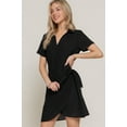 thumbnail image 3 of Button Down Side Bow Linen Effect Mini Dress, 3 of 5