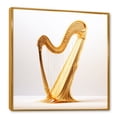 thumbnail image 2 of Designart "Golden Serenity In Harp Harmony I" Music Floater Framed Wall Art Living Room, 2 of 5