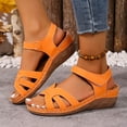 thumbnail image 2 of Dakaela Women's Platform Wedge Sandals Comfortable Arch Support Ankle Strap Summer Casual Orthotic Walking Shoes for Beach Travel Size 6-10 Orange, 2 of 9