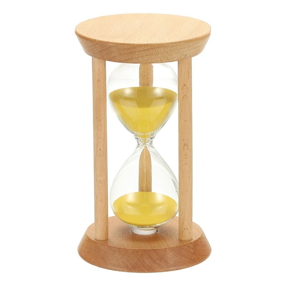 Uxcell 30 Minutes Sand Timer, 1 Pcs Wooden Sand Watch High Glass Sandglass Timer for Living Room Home Office Restaurant Decoration, Yellow