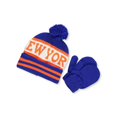 Winter Warm-Up Boys' Beanie & Mittens Set (One (Best Winter Mittens For Infants)