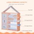 thumbnail image 3 of Qaba Kids Toy Storage Organizer with 4 Bins, Storage Cabinets, Bookshelf and 4-Layers Toy Collection Shelves, Orange, 3 of 9