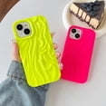 thumbnail image 2 of Pleated Water Ripple Chrome Wave Pattern Soft Compatible with iPhone Case (M Yellow,iPhone 13 Pro Max), 2 of 4