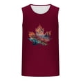 thumbnail image 4 of Camiseta sin mangas de cuello redondo para hombre, informal, a la moda, sin mangas, con estampado, cuello redondo, deportiva, de poliéster, 4 of 5