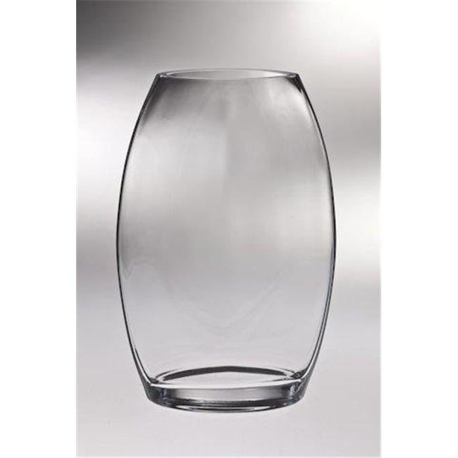 Classic clear 8.5 in. High Quality Glass Thick Oval Vase