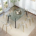 thumbnail image 3 of Kviwasha Clear Dining Chairs Set of 6,Modern Acrylic Plastic Dinner Chairs with Golden Color Metal Leg,Suitable for Living Room and Bedroom., 3 of 6