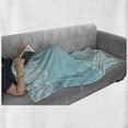 thumbnail image 6 of Abstract Soft Flannel Fleece Throw Blanket, Ornamental Lace Pattern with Floral Bloom Forms Classic Medieval Style Art, Cozy Plush for Indoor and Outdoor Use, 70" x 90", Pale Blue White, by Ambesonne, 6 of 6