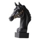 thumbnail image 5 of Estatua de cabeza de caballo, figura de animal de resina, decoración del hogar, escultura de caballo 3D Negro, 5 of 9