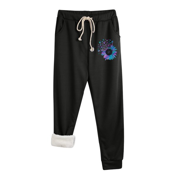 Gibobby leggings niña Pantalones de chándal de invierno para mujer Pantalones de chándal con forro Pantalones deportivos para correr(Negro, XL)