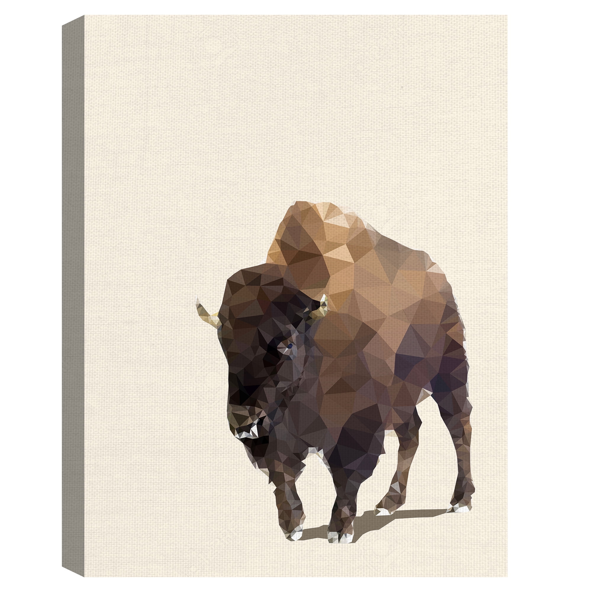 Masterpiece Art Gallery Fractal Bison Ivory By The Studio Canvas Art Print 30" x 40"