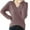 Purple, variant on Sevevn Women's Solid Color Knitted Sweater Long Sleeved V-Neck Fashionable Top Khaki M Summer Clearance