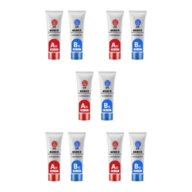 Thinsony Fast-Acting 2x Tile Repair Agent for Shower and Kitchen Ceramic Repair Paste Light Gray 50ml 5Set