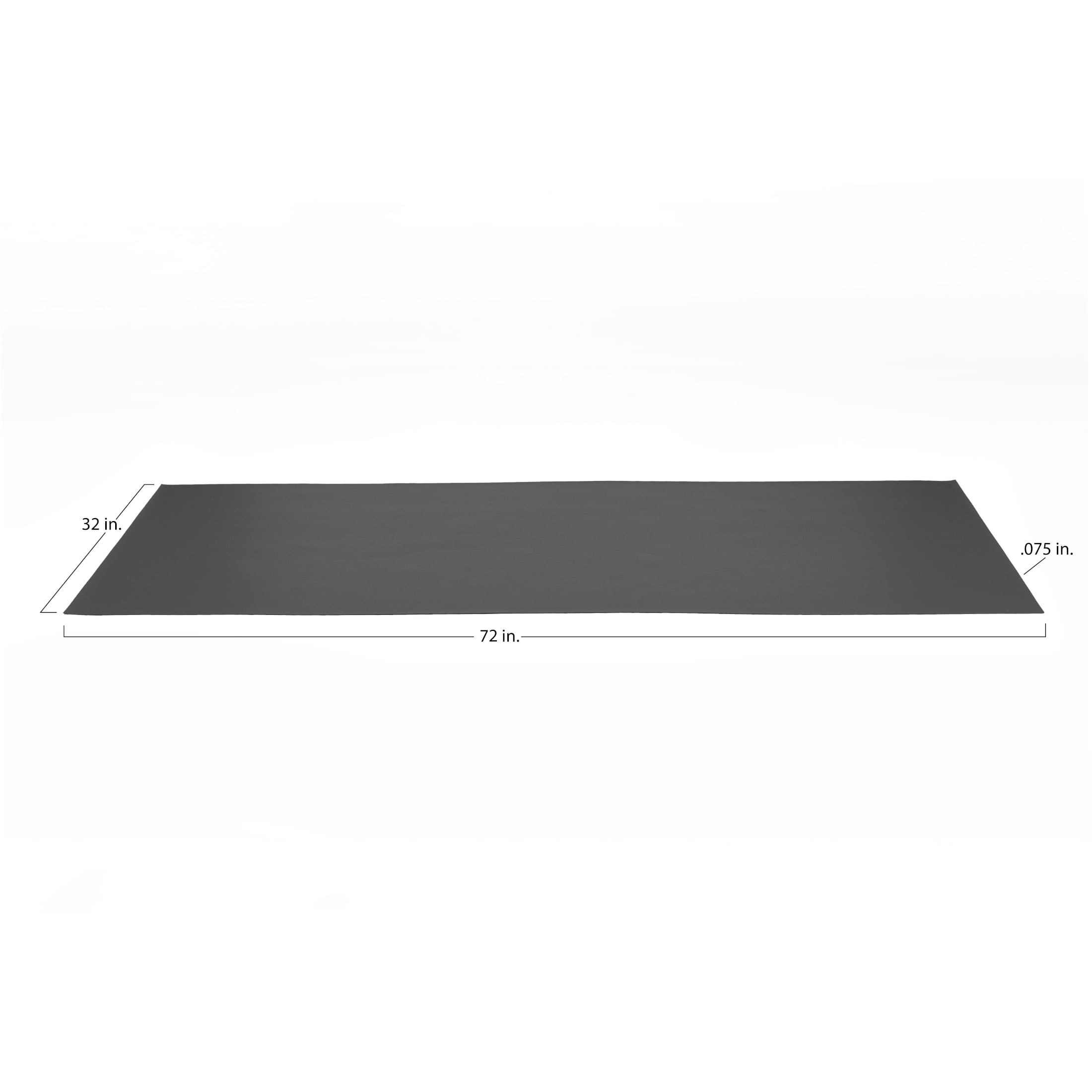 G-Floor 32" x 72" 75 Mil Heavy Duty Vinyl Exercise Equipment Mat - Slate Grey