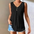 thumbnail image 2 of Womens Sleeveless Tank Tops Cotton Linen Plus Size Button Down Blouses Summer Casual Pleated Basic Loose Fit Shirts 2026 Summer Beach Vacation Outfits, 2 of 7