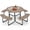 Brown, variant on Costway Outdoor 8-person Round Picnic Table Bench Set with 4 Benches & Umbrella Hole Black