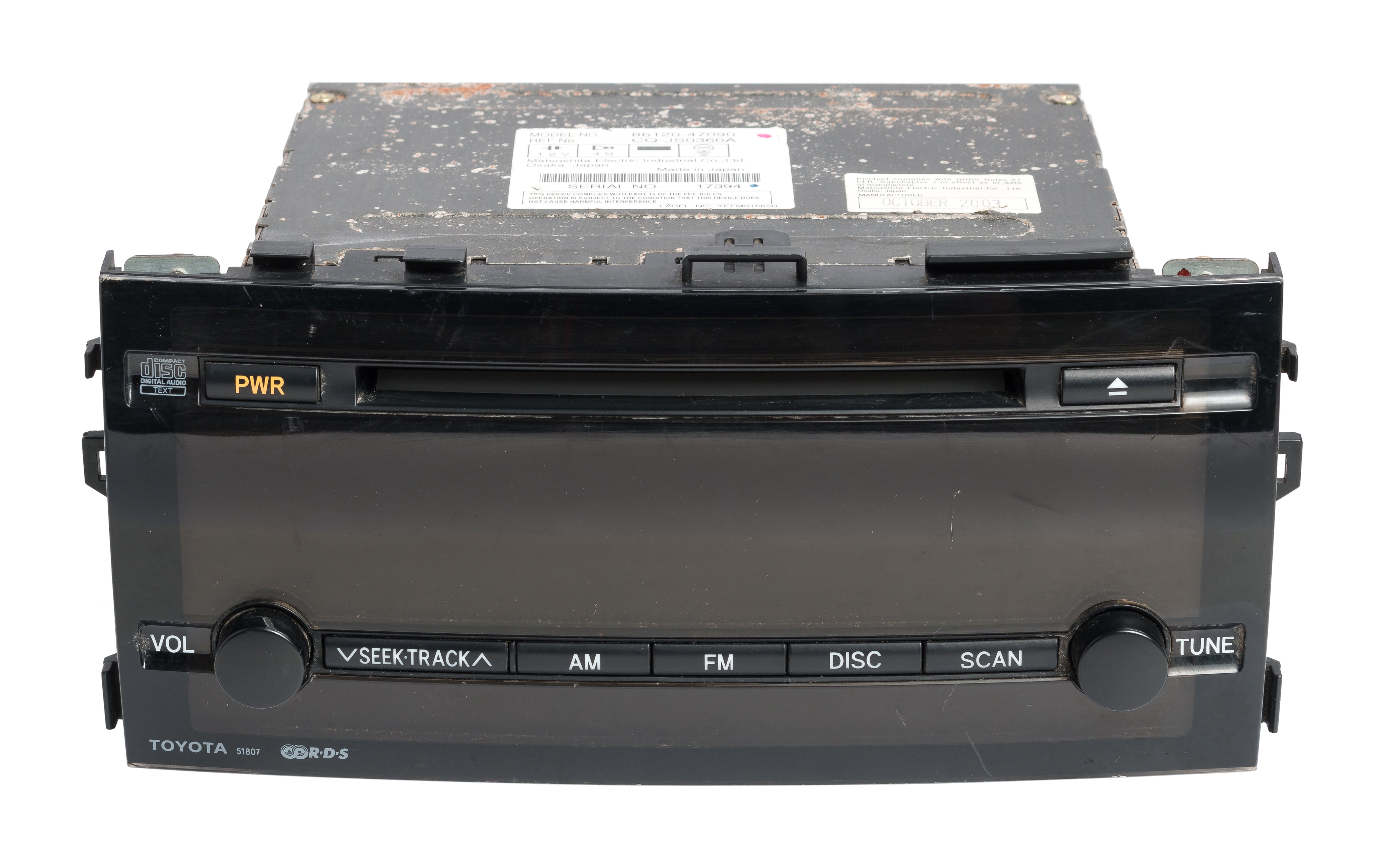 Restored 2004-2006 Toyota Prius AM FM Radio Single-Disc CD Player Receiver 86120-47090 (Refurbished)