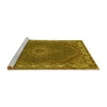 thumbnail image 2 of Ahgly Company Machine Washable Indoor Square Medallion Yellow Traditional Area Rugs, 5' Square, 2 of 4
