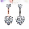 thumbnail image 3 of EeaseCA 2pcs Belly Button Ring Heart Shape Belly Button Ring Creative Zircon Belly Button Buckle, 3 of 8