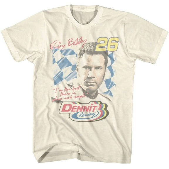 Talladega Nights Plain & Simple Men's T Shirt (Ivory, AdultL)