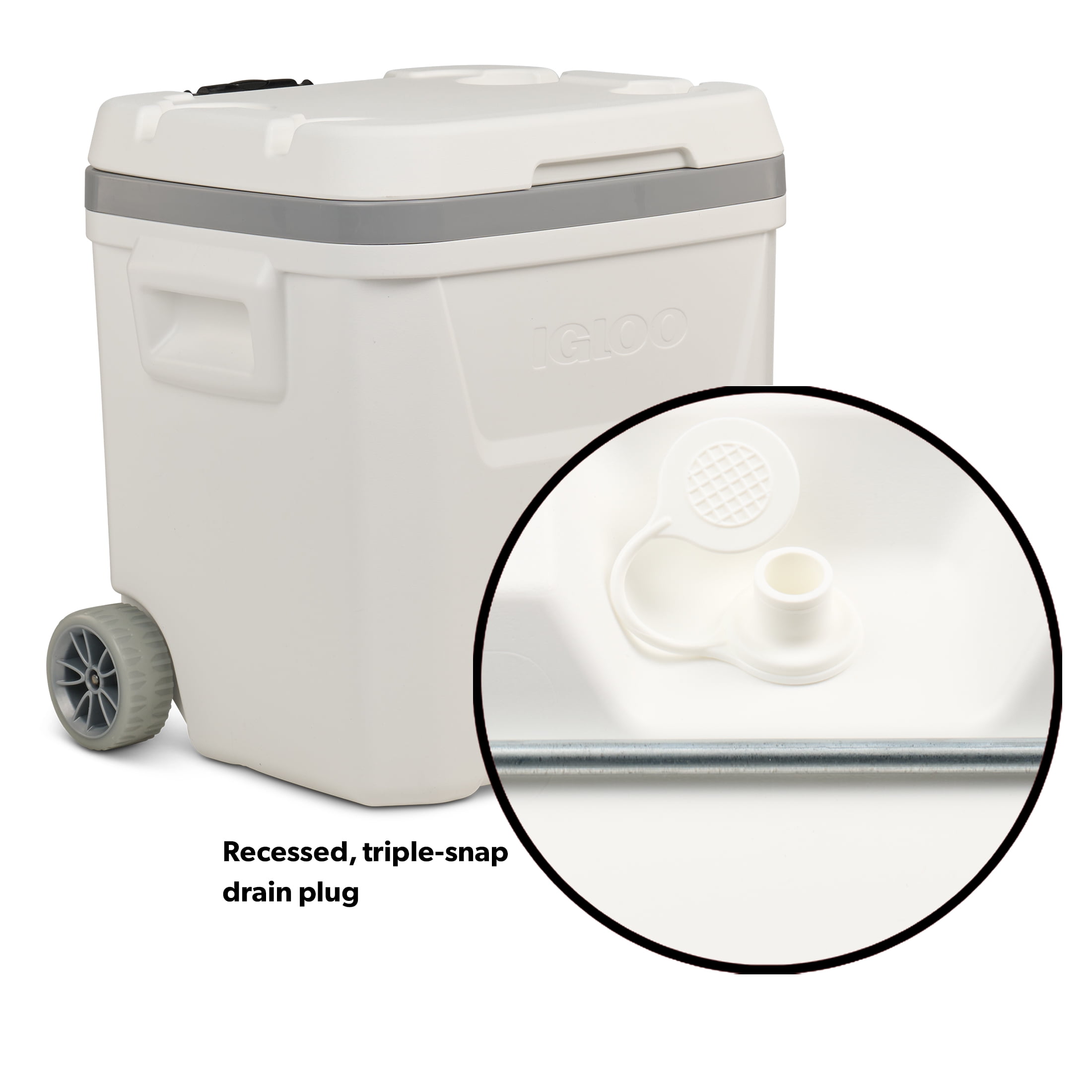 Igloo 60 QT Marine Ice Chest Cooler with Wheels, White