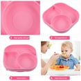 thumbnail image 4 of MasteelfCA 1Pc Baby Dinner Plate Silicone Toddler Compartments Plate Useful Baby Tableware, 4 of 7