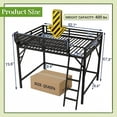 thumbnail image 5 of Mirightone Queen Loft Bed with Shelves & Ladder, Metal Loft Bed Frame with Safety Guardrail for Adults, Teens, Black, 5 of 10