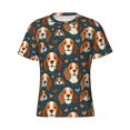 thumbnail image 4 of Vsdgher Cute Puppy Print Men's Dry Fit Mesh Athletic Shirts Moisture Wicking Tennis T-Shirt Tops, 4 of 9