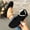 Black, variant on Women's Pearl Snap Flats, Pearl Button Covered-Toe Round Toe Everyday Casual Comfort Black