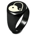 thumbnail image 1 of Sterling Silver Yin Yang Heart Engraved Round Flat Top Polished Ring, 1 of 1