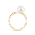 thumbnail image 2 of Angara Japanese Akoya Cultured Pearl Olive Leaf Wrap Ring in 14K Yellow Gold for Women | June Birthstone Jewelry for Her, 2 of 8